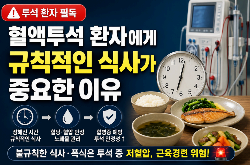 혈액투석 환자에게 규칙적인 식사 이미지사진