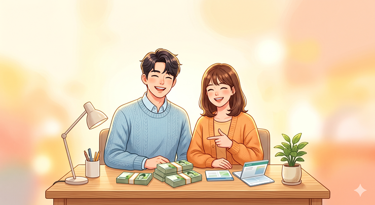 2026년 정기 근로장려금 신청 안내를 상징하는 밝고 희망찬 일러스트 이미지