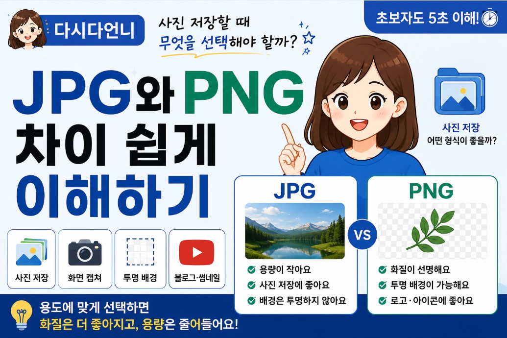 JPG와 PNG 차이 쉽게 이해하기｜사진 저장할 때 무엇을 선택해야 할까?