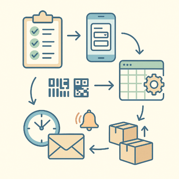 유효성·구글 폼·Apps Script·바코드·재주문 알림 시스템 사진