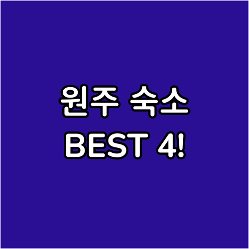 강원도 원주 숙소 베스트 4 위치 장..