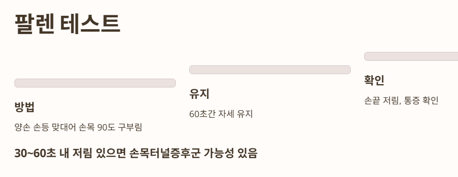 팔렌 테스트(Phalen's Test)