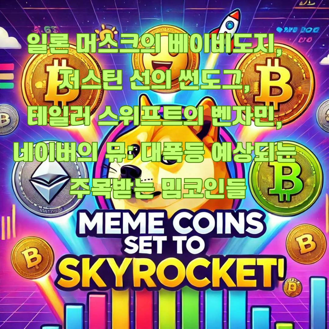 일론 머스크의 베이비도지, 저스틴 선의 썬도그, 테일러 스위프트의 벤자민, 네이버의 뮤: 대폭등 예상되는 주목받는 밈코인들
