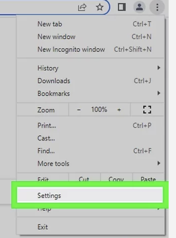 크롬 류 설정 메뉴를 열어준다!