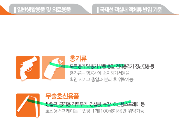 기내 반입 금지 물품 (국제선)