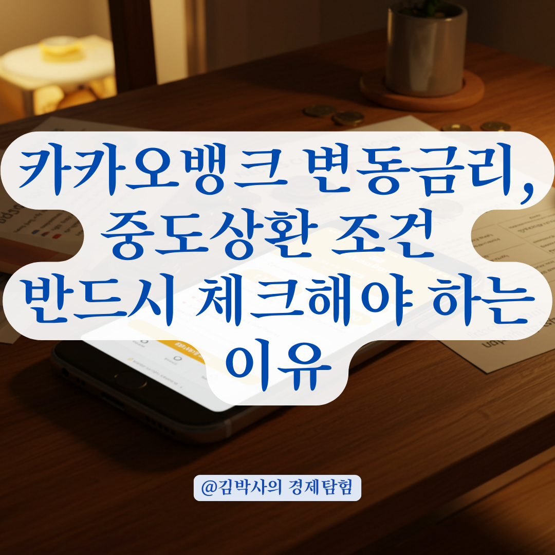 변동금리 선택 전, 카카오뱅크 중도상환 조건부터 체크해야 하는 이유.