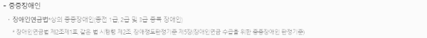 장애인연금 수급 자격 (2) 장애 정도