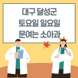 대구 달성군 토요일 일요일 소아과 진료 병원 리스트