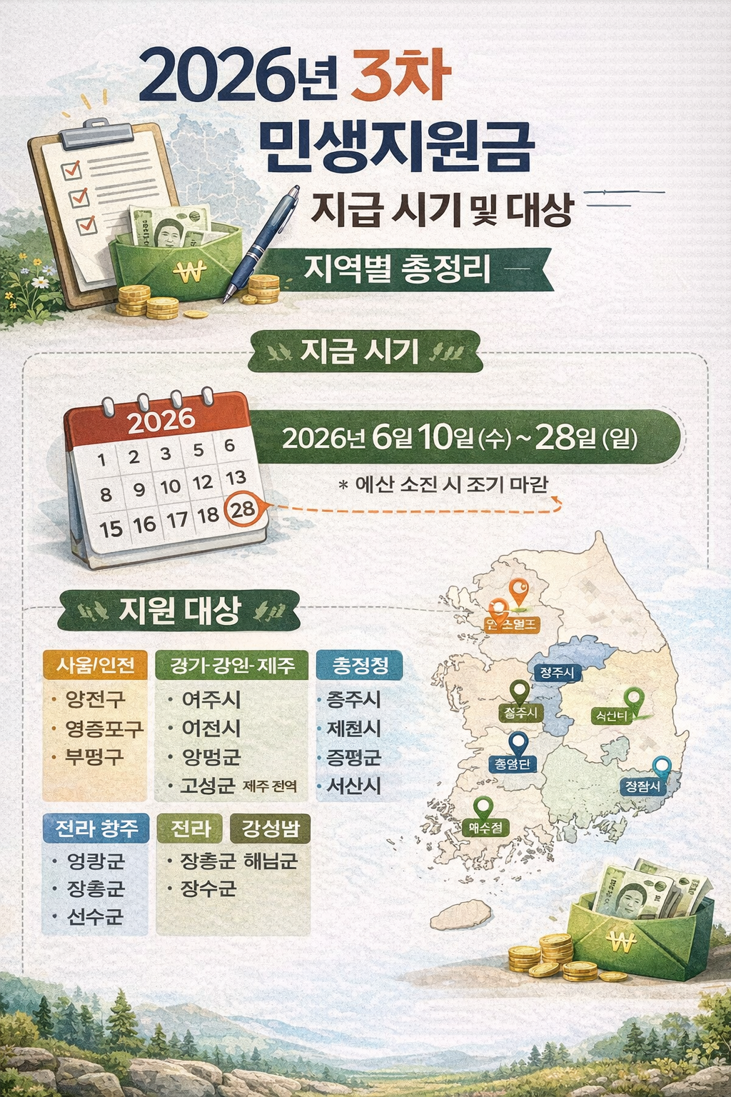 2026년 3차 민생지원금 지급 시기 및 대상 지역별 총정리