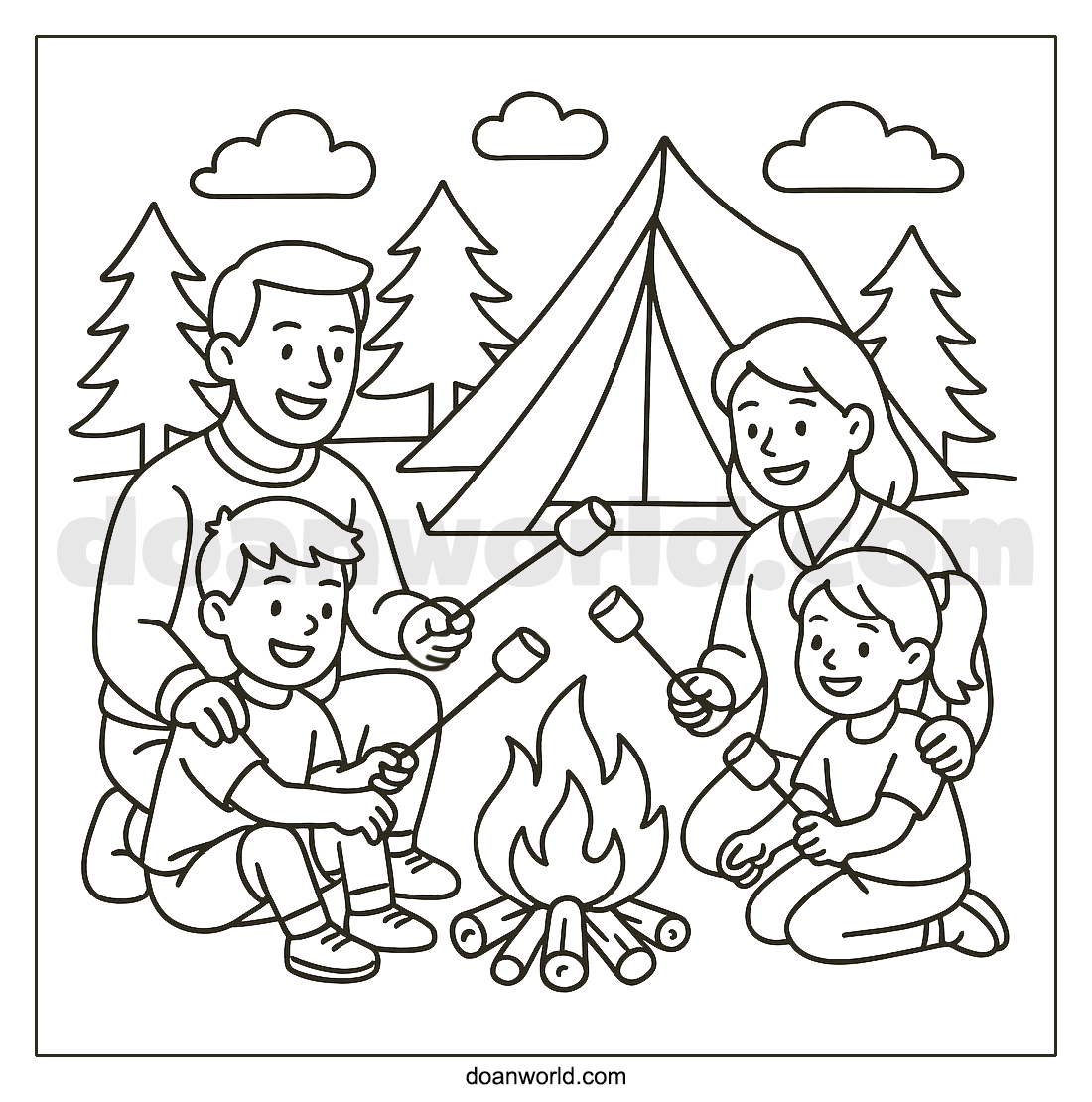 캠핑 색칠공부 도안