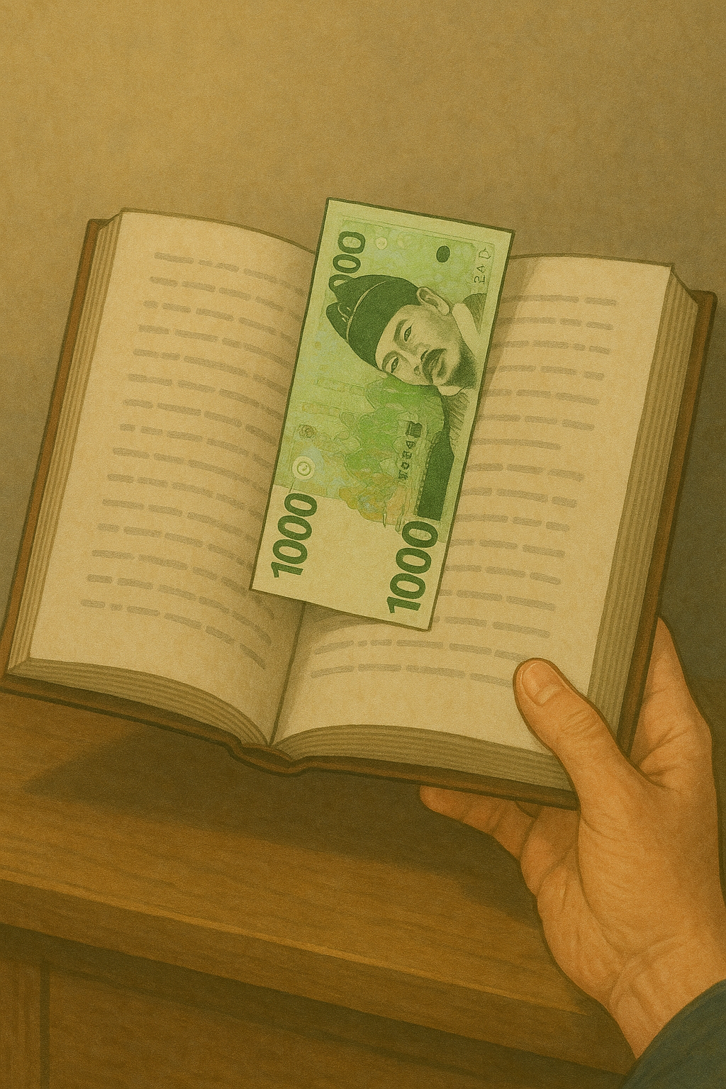 책 속에서 돈을 발견해 받는 꿈