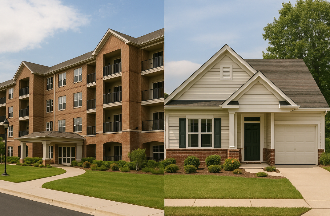 노부부를 위한 실버타운과 단독주택