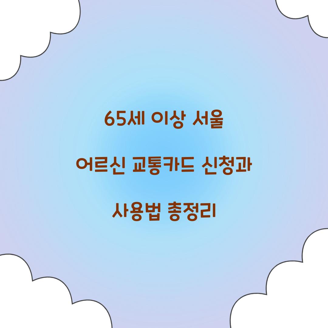 65세 이상 서울 어르신 교통카드