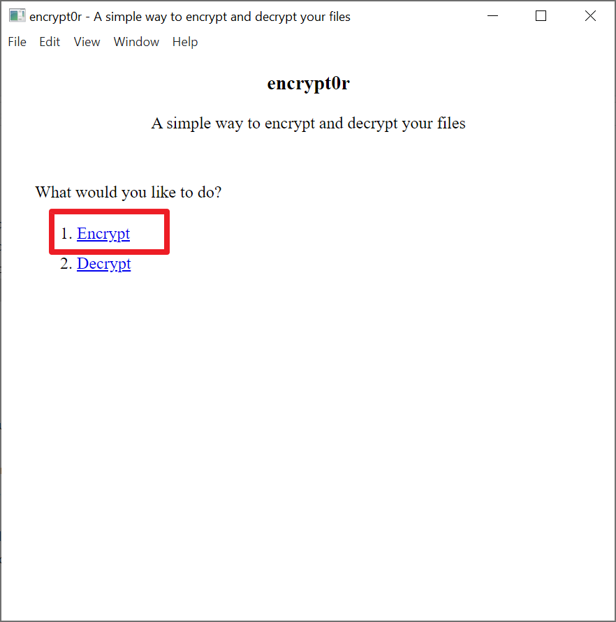encrypt0r 암호파일 선택