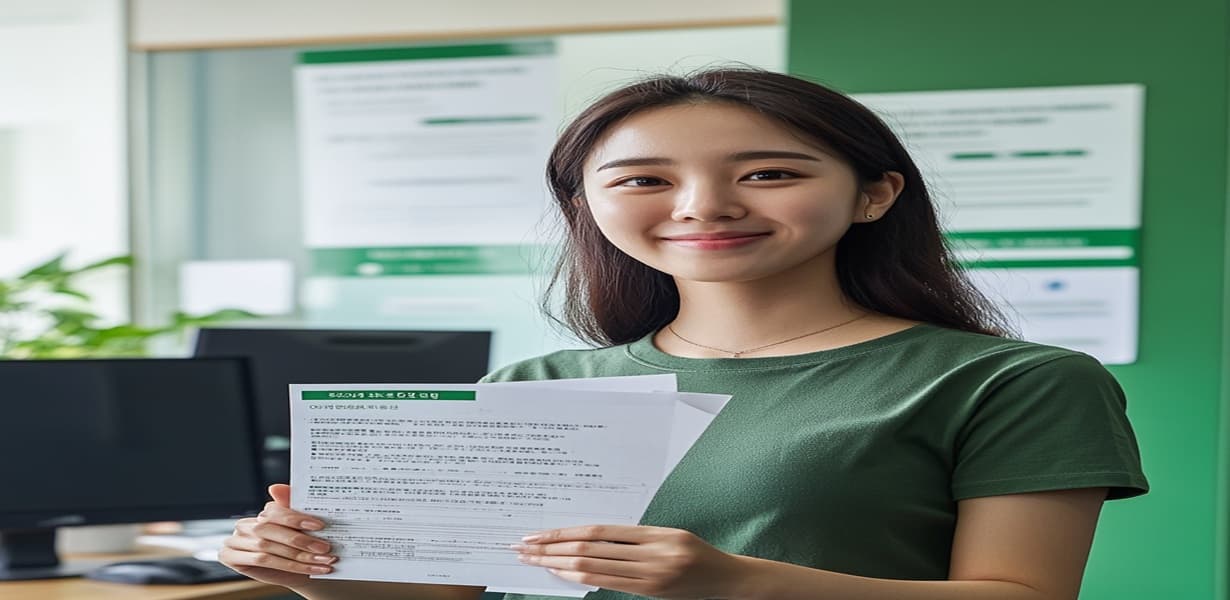 청년이 월세 지원금 신청 서류를 든 모습