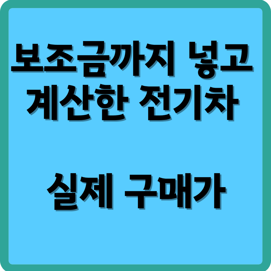 보조금까지 넣고 계산한 전기차, 실제 구매가