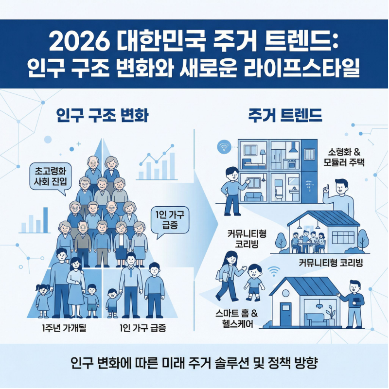 2026년 인구 구조 변화와 주거 트랜드, 실버주택 수요 증가, MZ세대의 새로운 주거 선호도, 생활법률정보