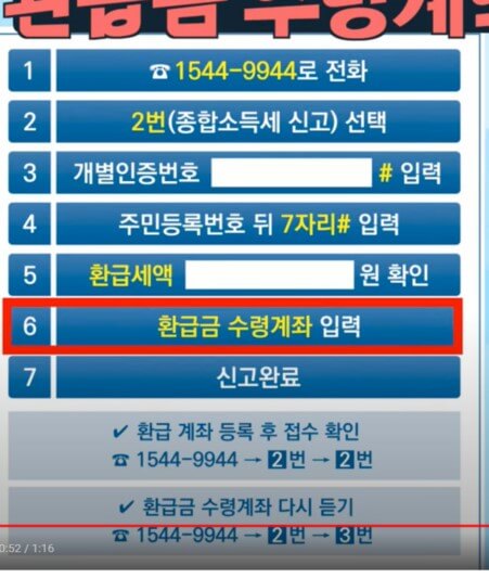 환급금 수령 신청 순서 입니다