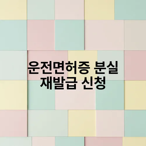 운전면허증 분실 재발급 신청