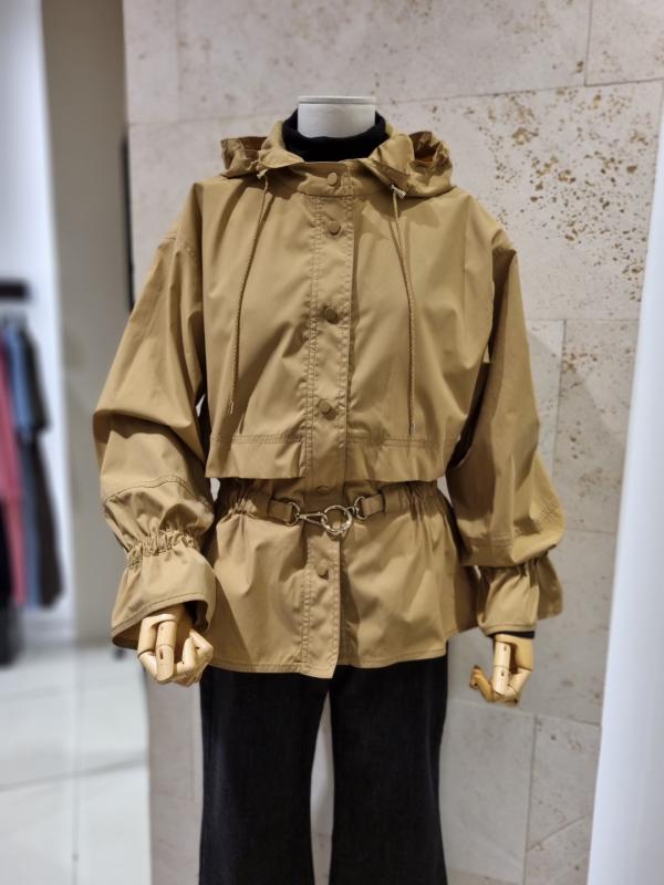 더아이잗컬렉션 메탈링 밴딩 후드 트렌치 코트 CM9A0TC03