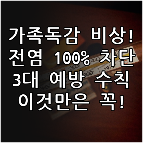 가족 독감 감염 시 대처법과 전염 확..