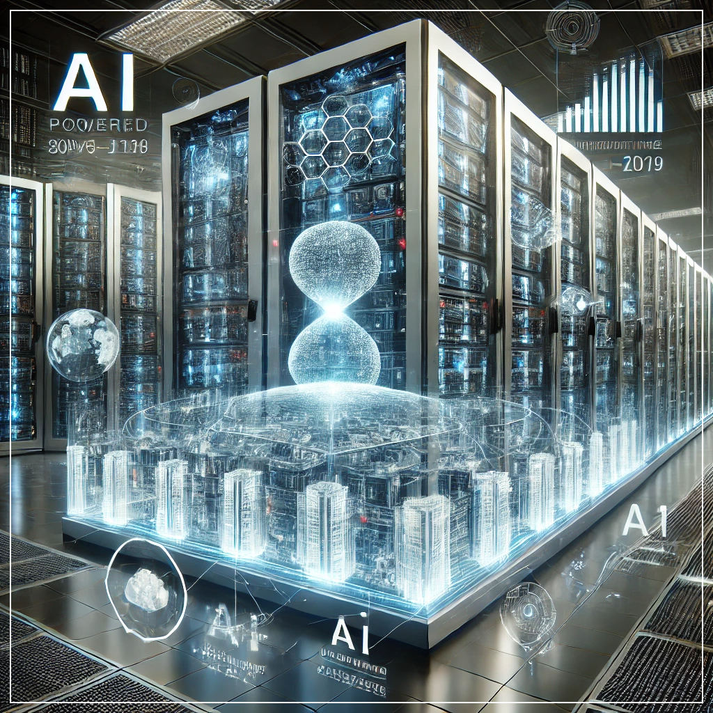 AI를 지원하는 클라우드 컴퓨팅 시설 내부 모습