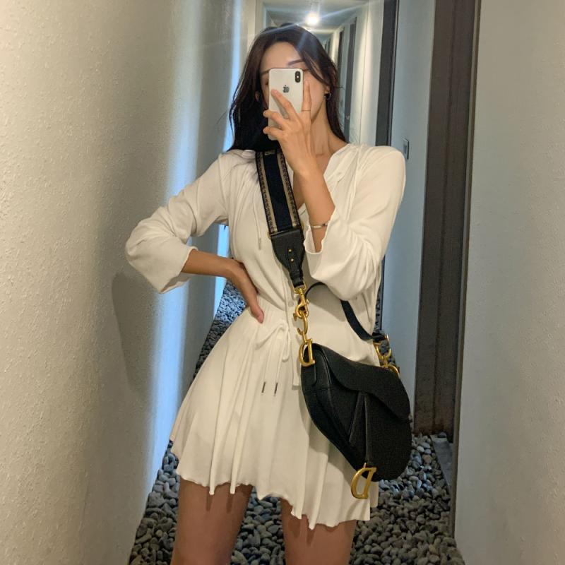 데일리 루즈핏 후드 치마바지 투피스 세트