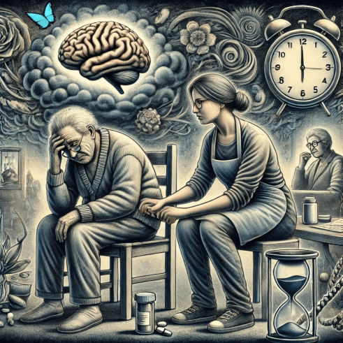 환자를 돌보는 간병인