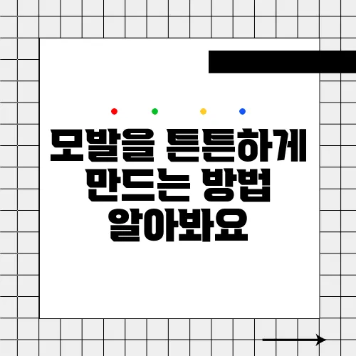 모발을 튼튼하게 만드는 방법 알아봐요