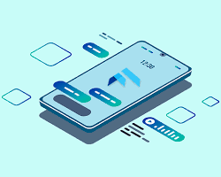Flutter 로고와 모바일 앱 개발 코드