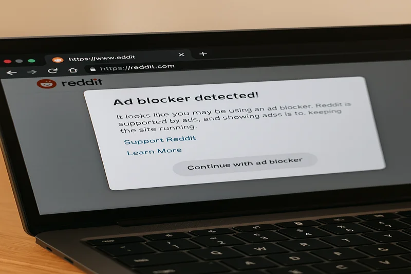 광고 차단 탐지 경고 팝업