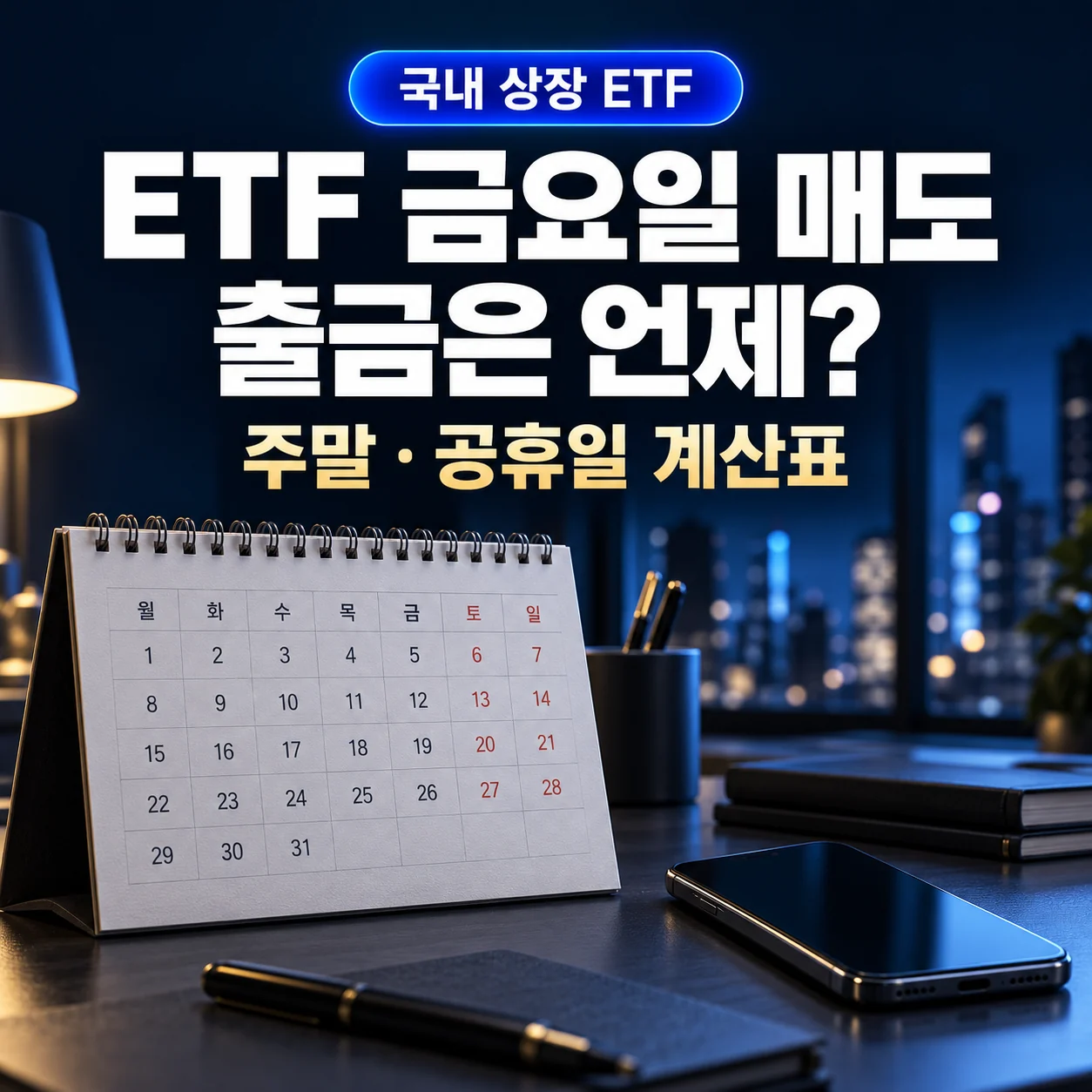 ETF 매도했는데 출금 안 됨 원인과 D+2 주말 공휴일 계산 안내 표지