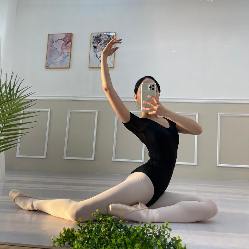 피어나 성인 발레 기본 레오타드 반팔 성인 발레복 폴댄스