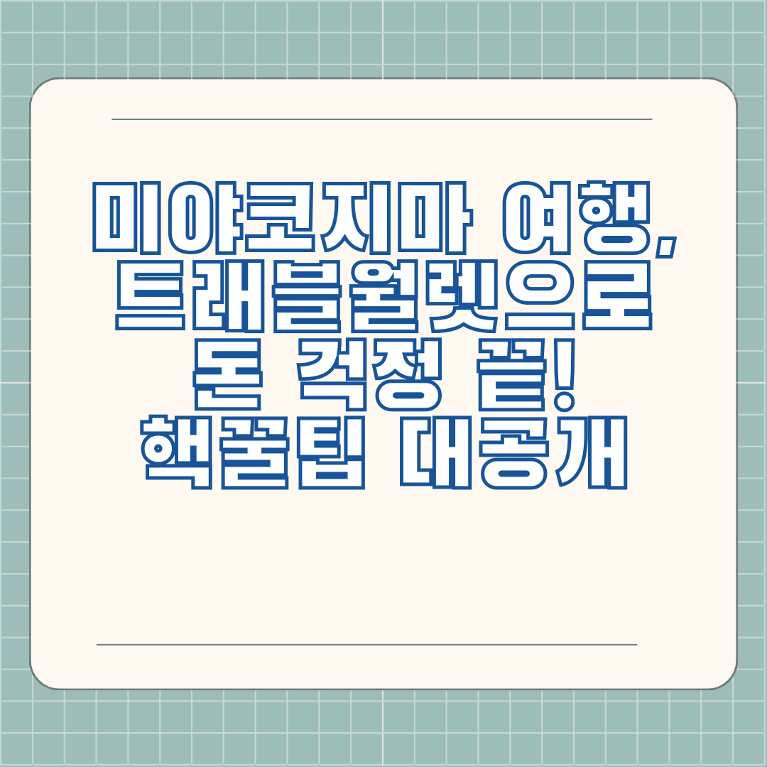 미야코지마 여행, 트래블월렛으로 돈 걱정 끝! 핵꿀팁 대공개 미야코지마 여행, 트래블월렛으로 돈 걱정 끝! 핵꿀팁 대공개