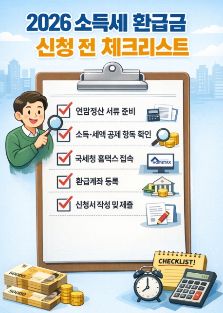 2026 소득세 환급금 신청방법 총정리, 3월 31일까지 신청하면 언제 입금될까