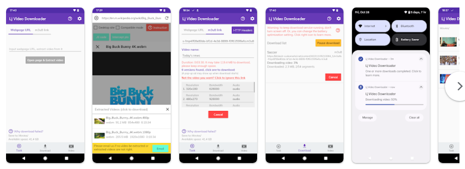 Lj 비디오 다운로더, m3u8 mp4 mpd, 비디오 다운로드