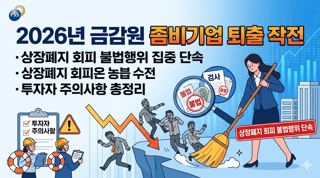 금감원 상폐 회피 단속: 좀비기업 퇴출 작전, 상장폐지 회피 불법행위 집중 단속 및 투자자 주의사항 총정리