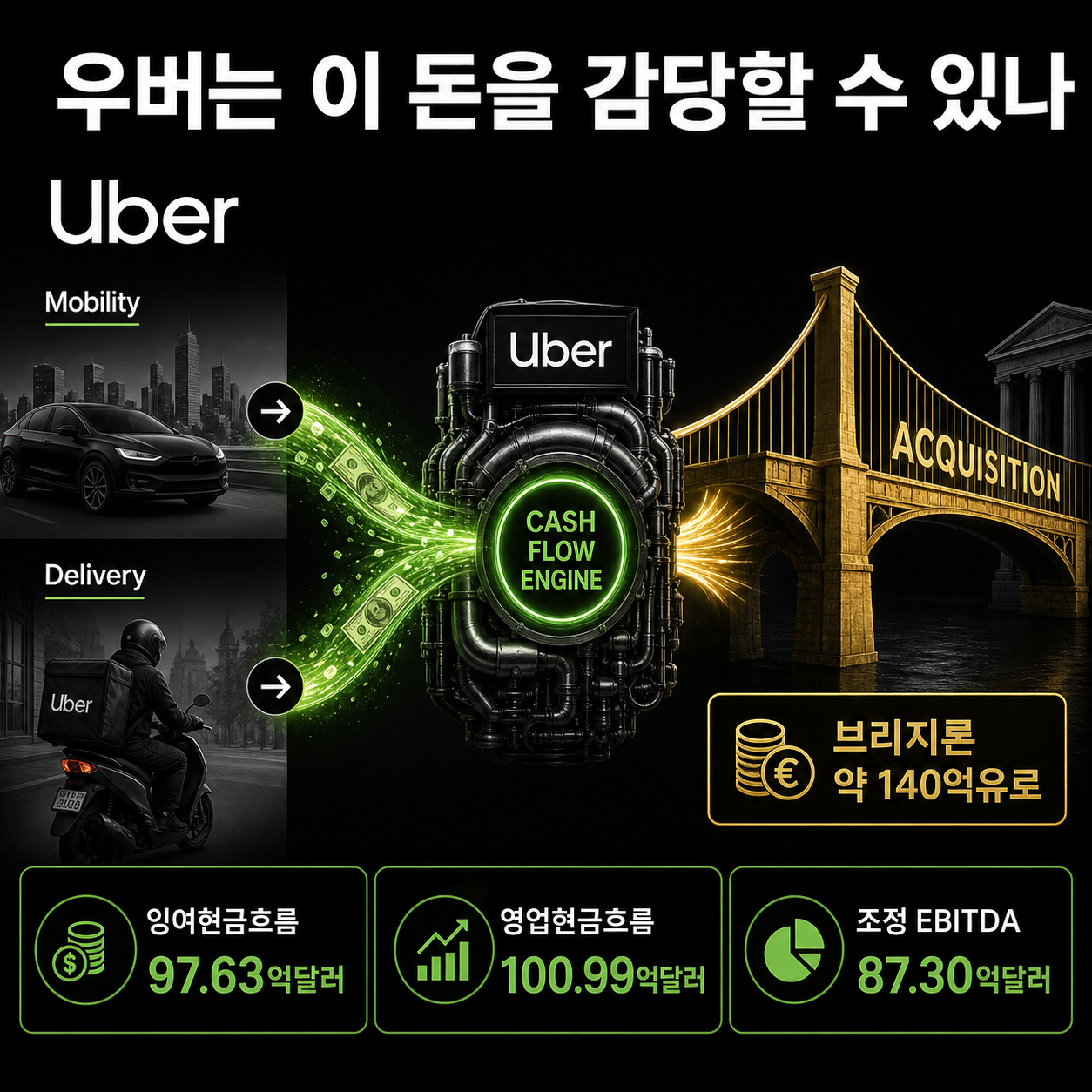 우버가 대형 인수를 감당하는 재무 구조