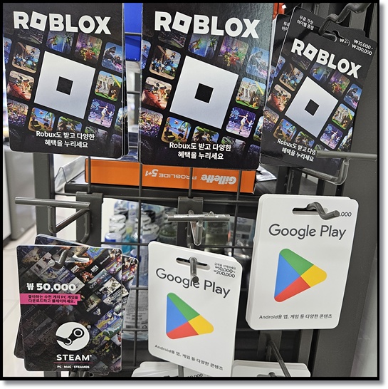편의점 알바 편의점 게임 카드(구글카드 르블록스 스팀 닌텐도) 종류 사용법 피싱 사례