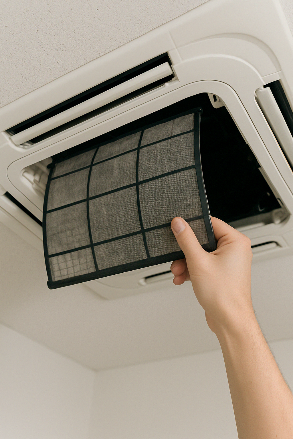 천장형 에어컨 필터 청소 관련 사진