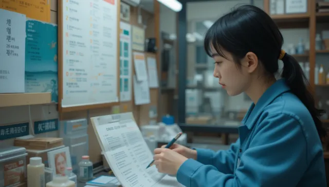 알부민 복용 체크리스트 작성 모습