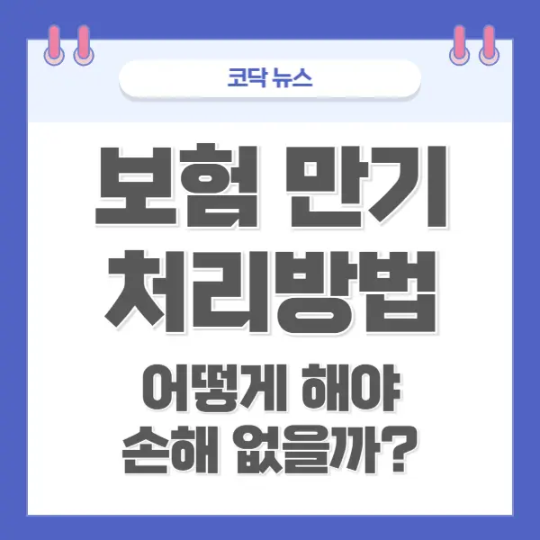 보험 만기 후 처리, 어떻게 해야 손해 없이 돌려받을 수 있을까