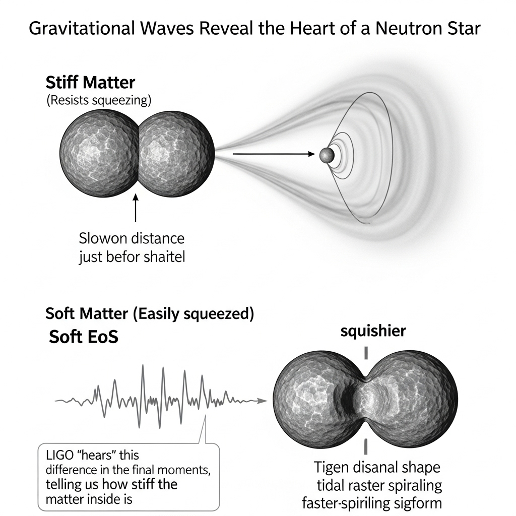 중성자별 합병 동안 '단단한' 상태 방정식과 '부드러운' 상태 방정식