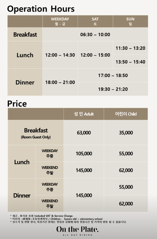 온더플레이트 시간