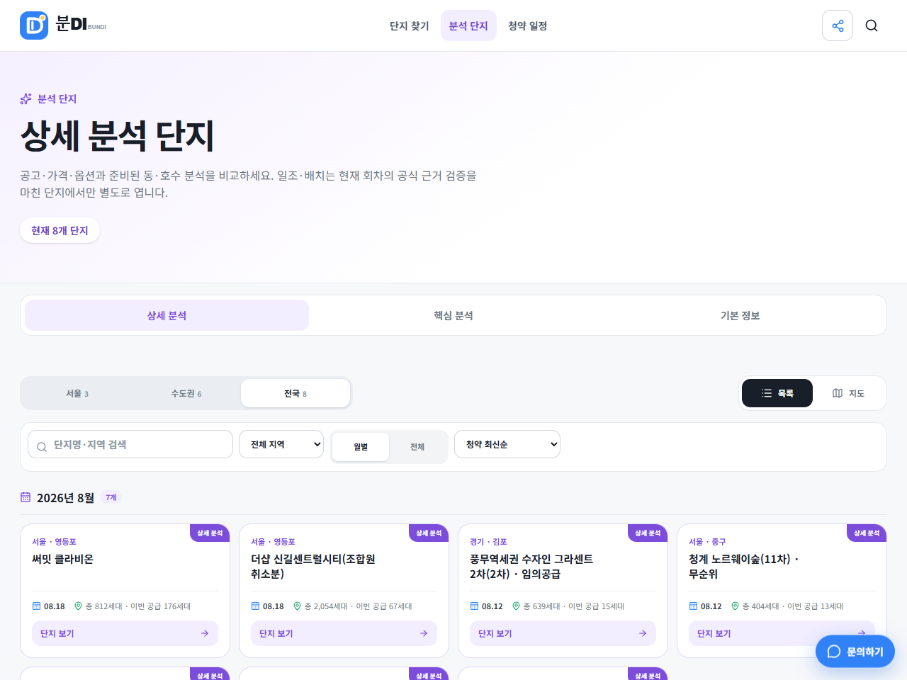 분DI가 공식 자료와 기능을 깊게 정리한 분DI 단지 목록