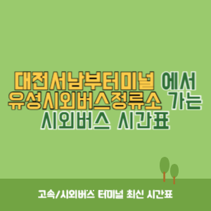 대전서남부터미널에서 유성시외버스정류소 가는 시외버스 시간표 최신정보