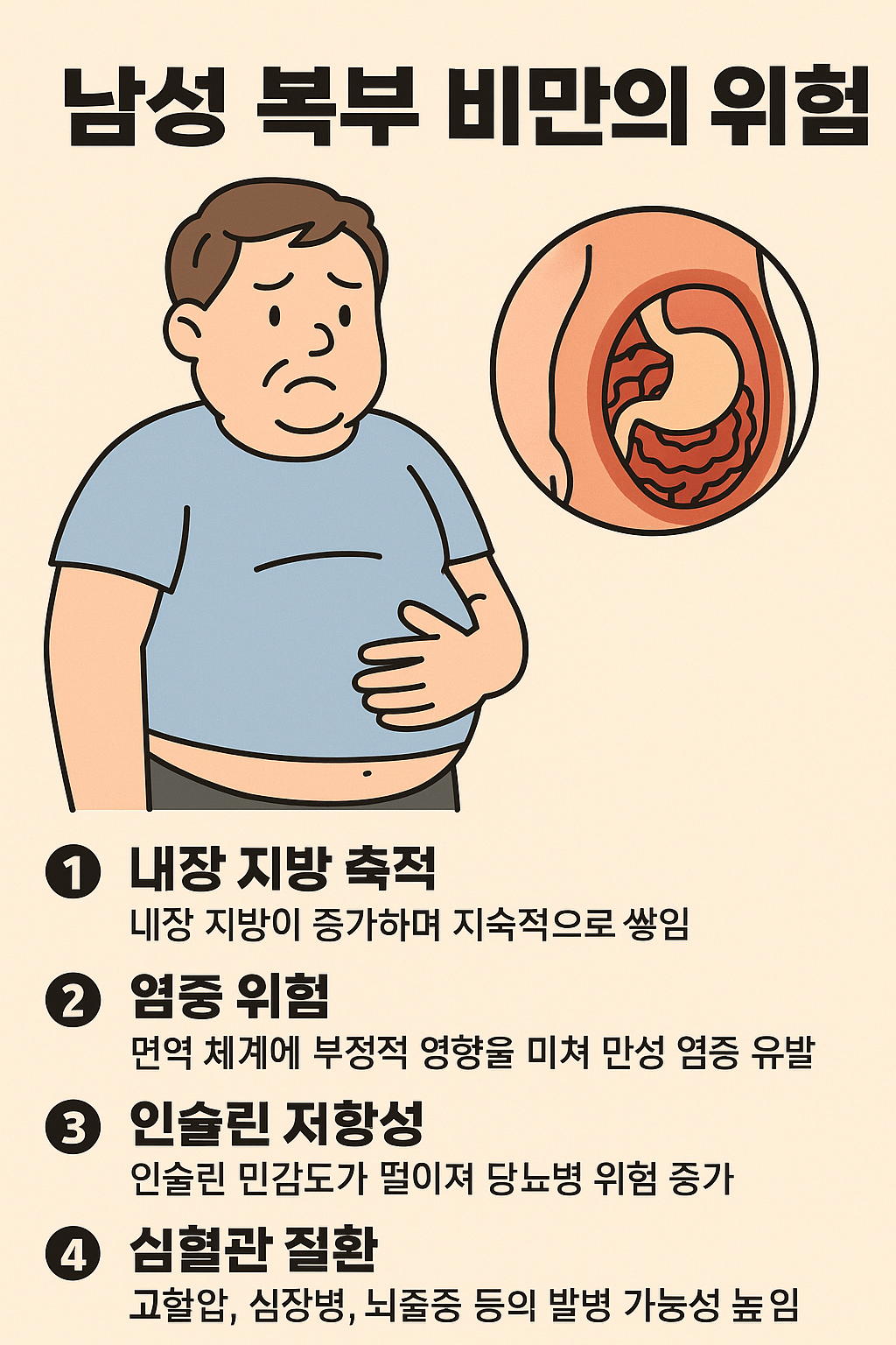 남성 복부 비만이 위험한 이유 이미지