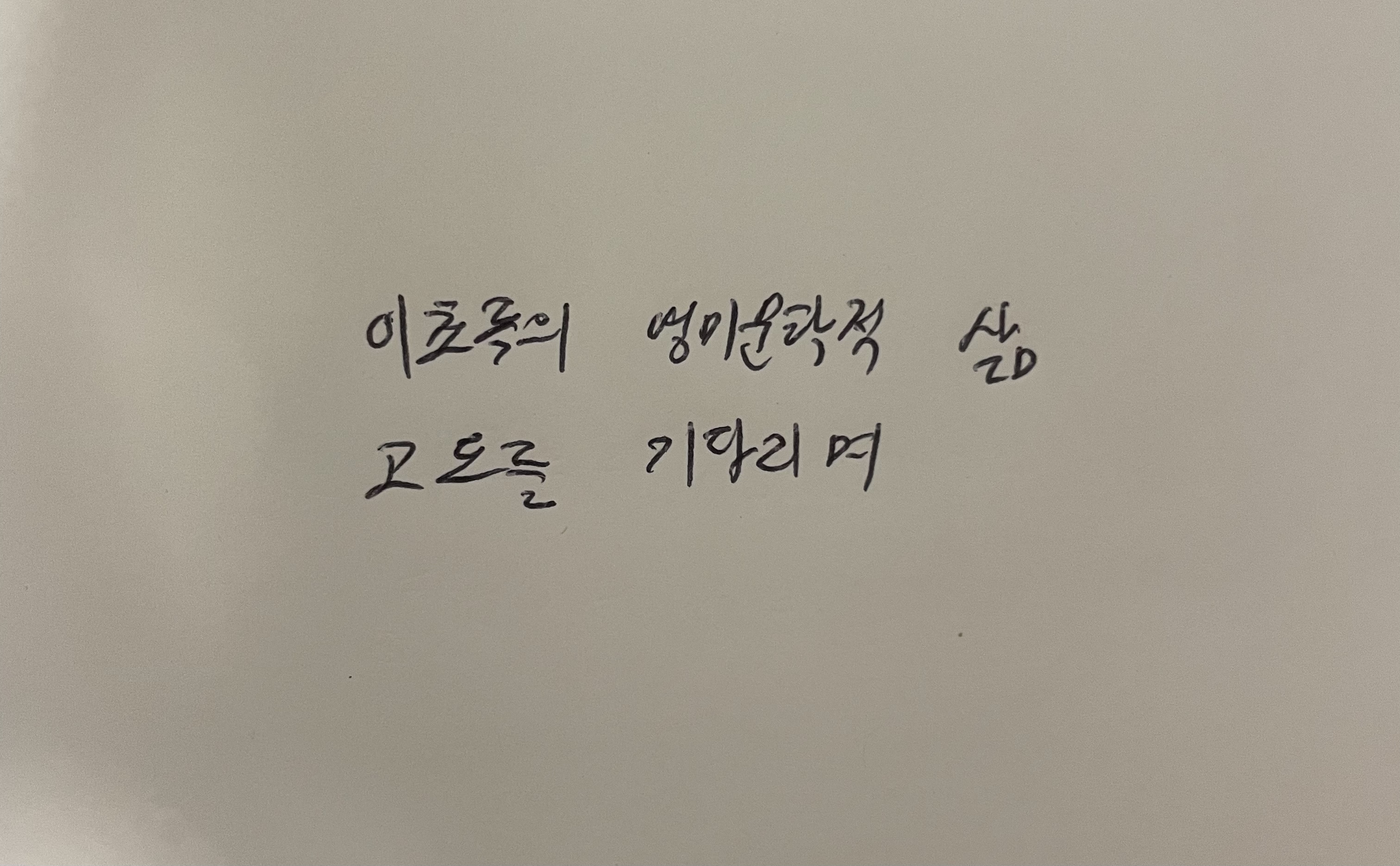 이초록의 영미문학적 삶-고도를 기다리며 사무엘 베케트 손글씨