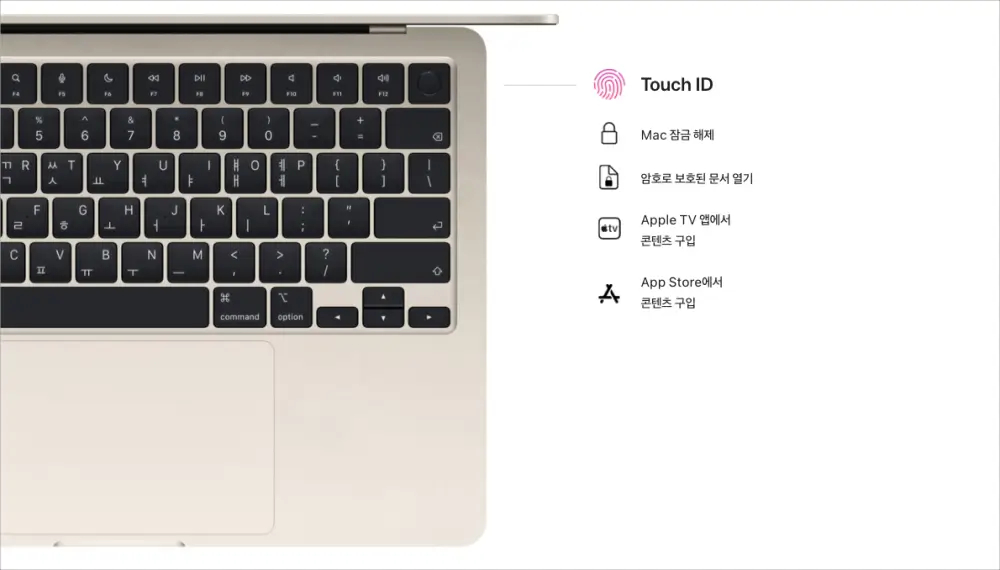 맥북 에어 Touch ID 센서 설명