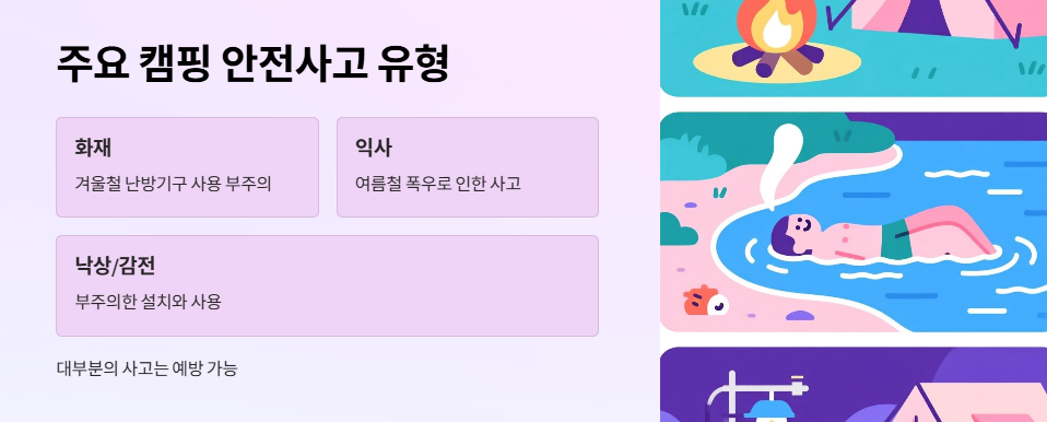 주요 캠핑 안전사고 유형